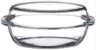 Borcam Oval Casserole Dish With Heat Resistant Oven Microwave Safety - Clear