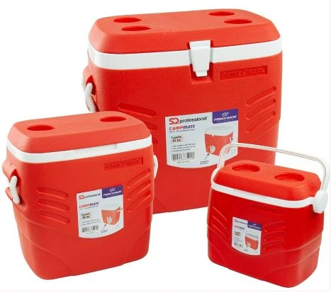 3 Piece Insulated Water Cooler Ice Chiller Boxes,Red