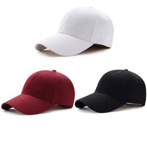 Pack of 3 Adjustable Caps - Maroon, Black, White