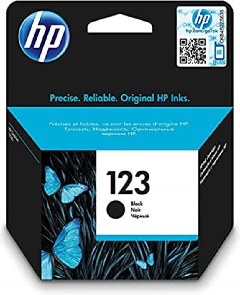 HP 123 Black Original Ink Cartridge Works with HP DeskJet 2130, 2620, 2630, 2632, 3639 Printers