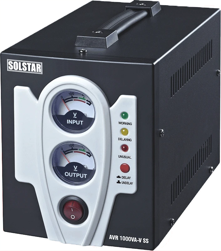 Solstar Voltage Stabiliser/Regulator DVR1000VA; 120-280V~ Input, 1000VA (watts) Output, Digital Display