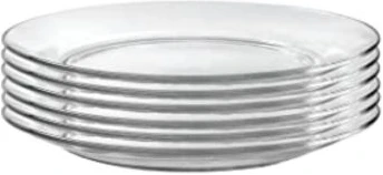 Clear Glass Round Side Plates, 6PCS - Colorless