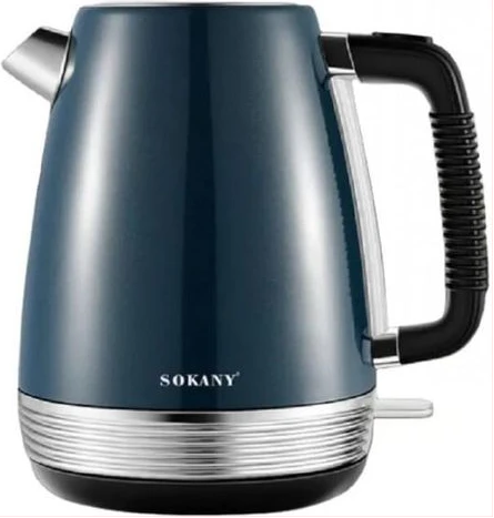 Sokany Electric Kettle 1.7 Liters For Boiling Milk And Water With Unique Design-Blue/Black