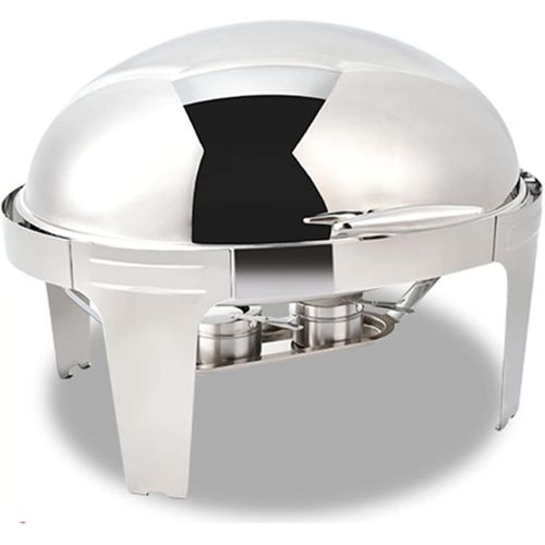 11L Chafing Food Warmer Catering Stainless Steel Round Chafing Dish Buffet Dish Warmer Roll Top Lid Convenient And Practical