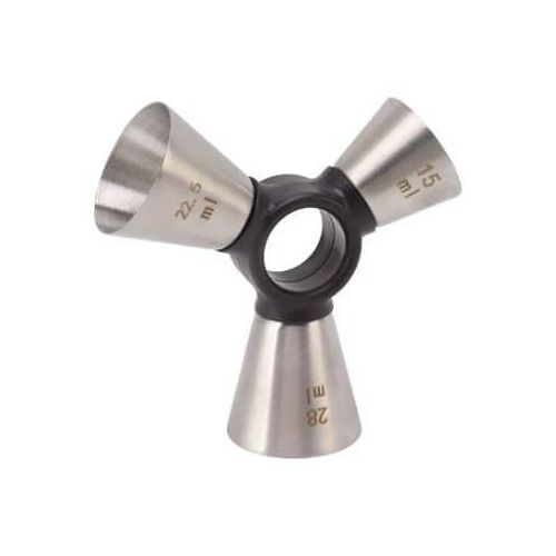 Alcohol Measuring Cup Wine Mixing Tools, 3 End Accurate Pub Reduce Fatigue High Efficiency Wine Measuring Device Comfortable Grip Stable Balance For Bar (Sanding) Stainless Steel, Bartender Measuring 
