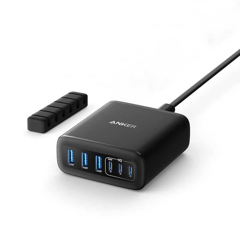 Anker Desktop Charger, Fast Charging USB C Charger, 112W Max 6-Port Charging Station, for iPhone, iPad, MacBook, Samsung and More