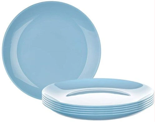 Luminarc 6 Pieces Of Luminarc Round Plain Design Dinner Plates - Blue