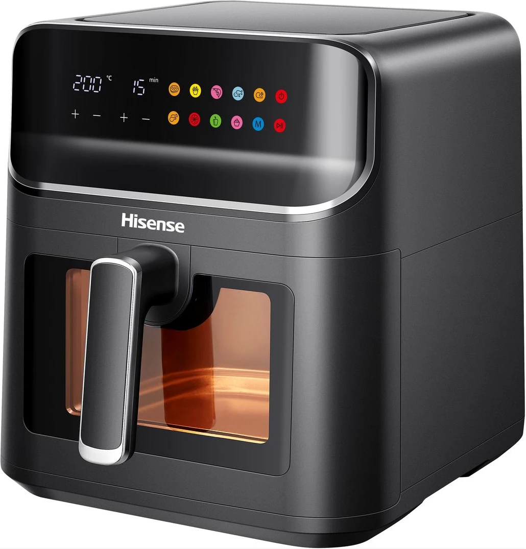 Hisense 6.7L Air Fryer H06AFBS2S3, Power 1350 W, With LED Display And Touch Control, Temperature Infinitely Adjustable without BPA and PFOA - Black (3YRs WRTY)