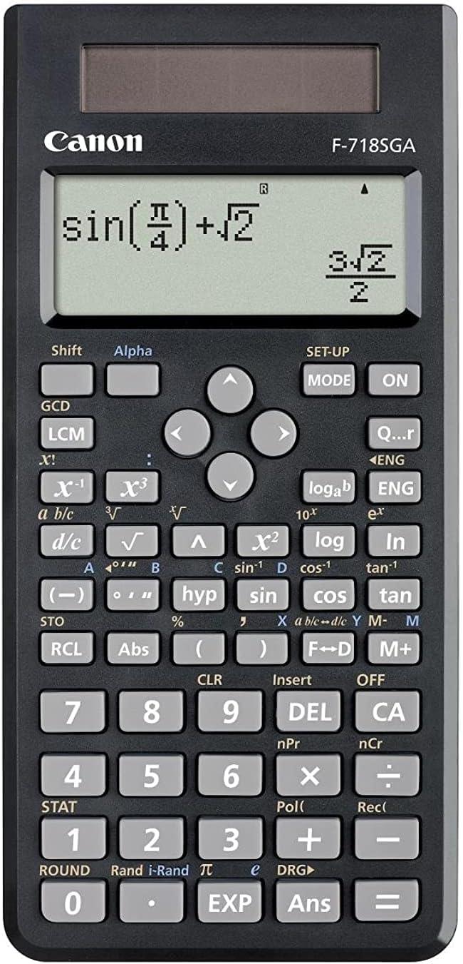 Canon F-718SGA Scientific Green Antibacterial Calculator (264 Functions and Features) - Black