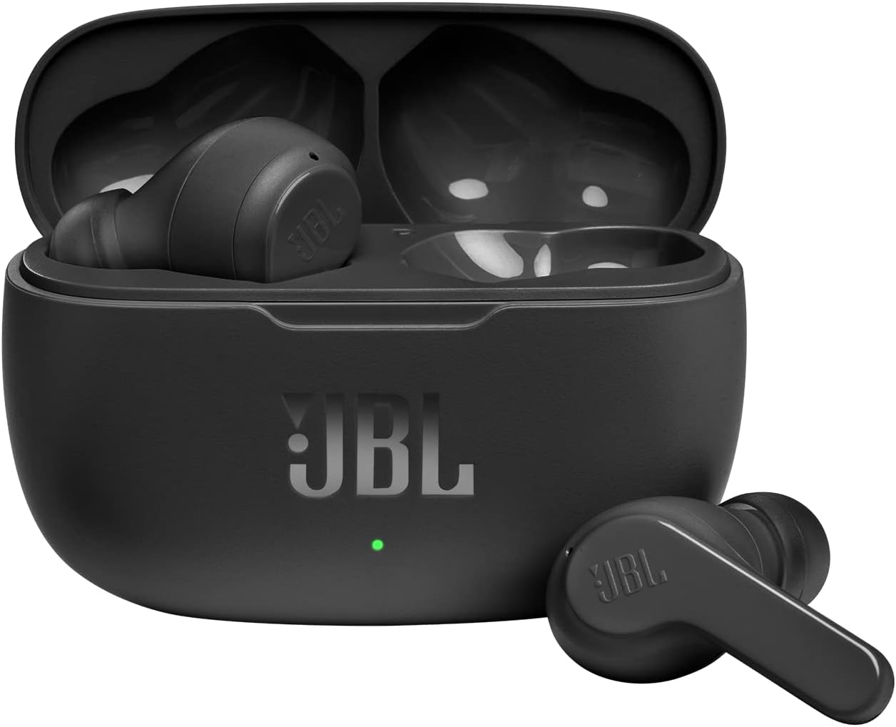 JBL Wave 200 TWS Wireless In-Ear Headphones and Charging Case, Bluetooth Earphones with JBL Deep Bass Sound and IPX2 Water Resistance, Black