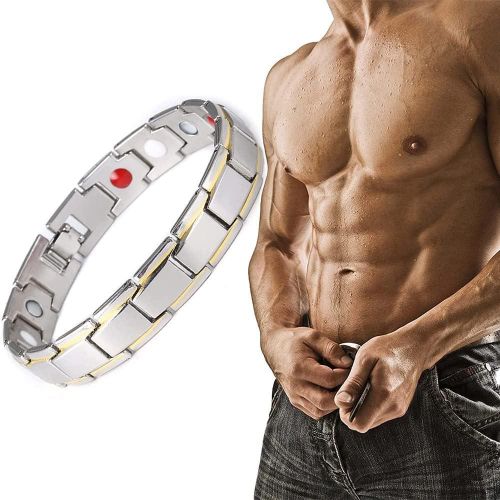 Lymph Drainage Magnetic Body Shaping Bracelets for Men Women Stainless Steel Ultra Strength Magnets Power Balance Energy Stones Health Therapy Fit Plus Bracelet Jewelry Gift with Adjustment Tool For P