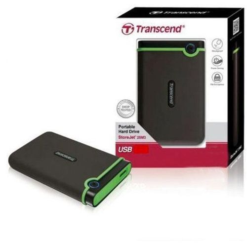 Transcend 4TB USB 3.1 Military Drop Tested External Hard Drive With 3 Layer Protection- Black,Green
