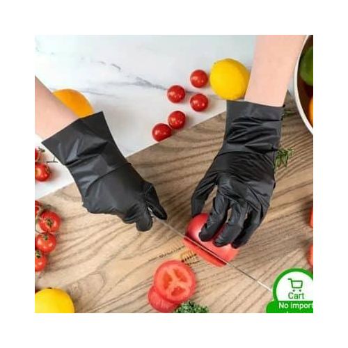 100 Pack Of Neoprene Nitrile Disposable Gloves - Waterproof, Elastic Extra Strong, Latex-Free, Powder-Free, Grade Protection Gloves, Suitable for Household Cooking Cleaning, Tattooing, Pet Bathing and