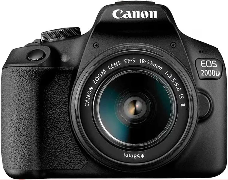 Canon EOS 2000D DSLR Camera and EF-S 18-55 mm f/3.5-5.6 IS III Lens, Black