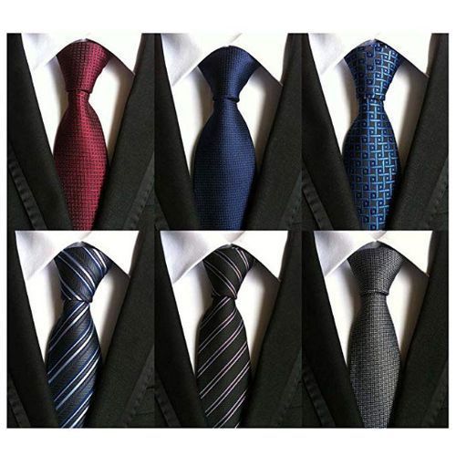 6 in 1 Pack of Men's Designer Neckties - Multi-color. Designs May Vary