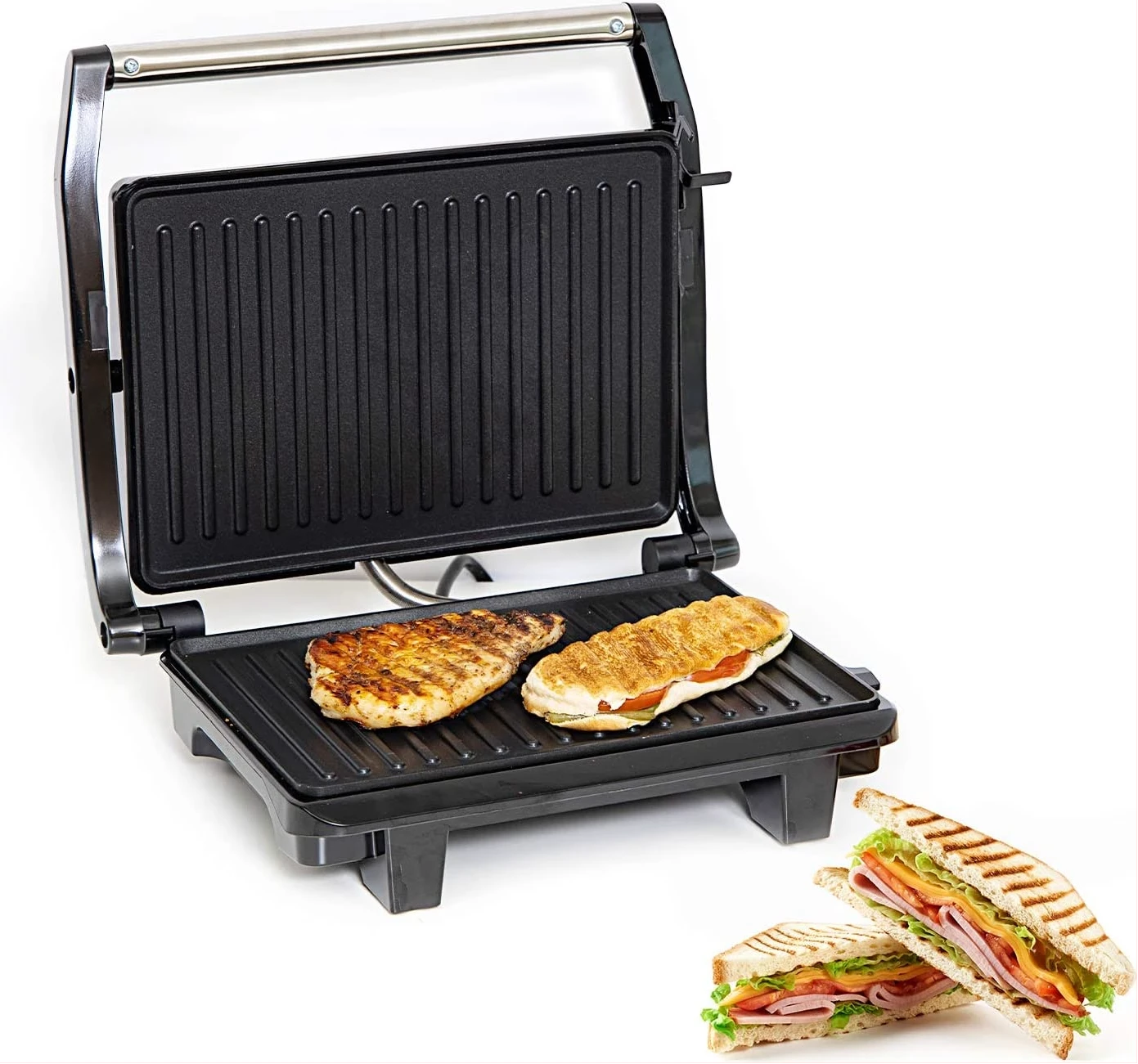 Geepas Stainless Steel Grill Maker, Power and Ready Light, GGM5394