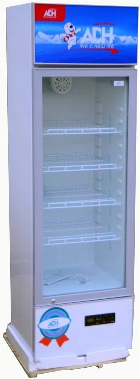 ADH 385-Litre Single Display Cooler SC385; Vertical Display Chiller, Single Door Display Beverage Showcase Refrigerator - White