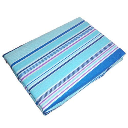 Stripped 80% 5x6 Cotton Bedsheets with 2 Pillow Cases - Blue,White