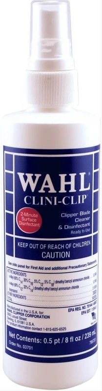 Wahl CLINI CLIP - 8 OZ. Spray Hygienic Spray Disinfectant Hair Clipper Oil