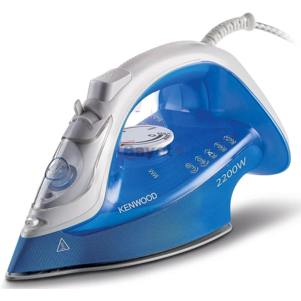 Kenwood Steam Iron 2200W with Ceramic Soleplate, Anti-Drip, Anti-Calc, Self Clean, Continuous Steam, Burst, Spray Function STP60.000WB White/Blue