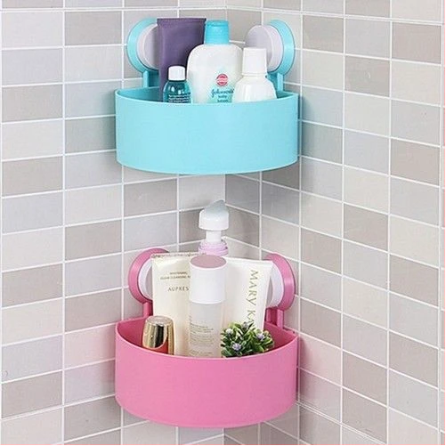1Pc Corner Triangle Shelf Bathroom Kitchen Storage Rack, Color May Vary