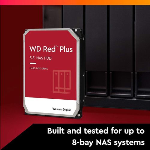 WD Western Digital 8TB Red Plus NAS Internal Hard Drive HDD - 5640 RPM, SATA 256MB/s, CMR.