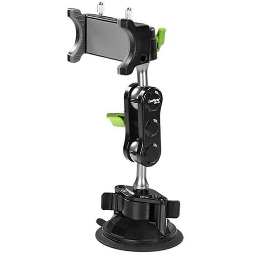 Lanparte UBA-01L Universal 360° Rotating Ball Head Arm Car Suction Cup Mount Extended Bracket Multi Angle Adjustable Phone Holder That Works On Car's Dashboard Or Windshield