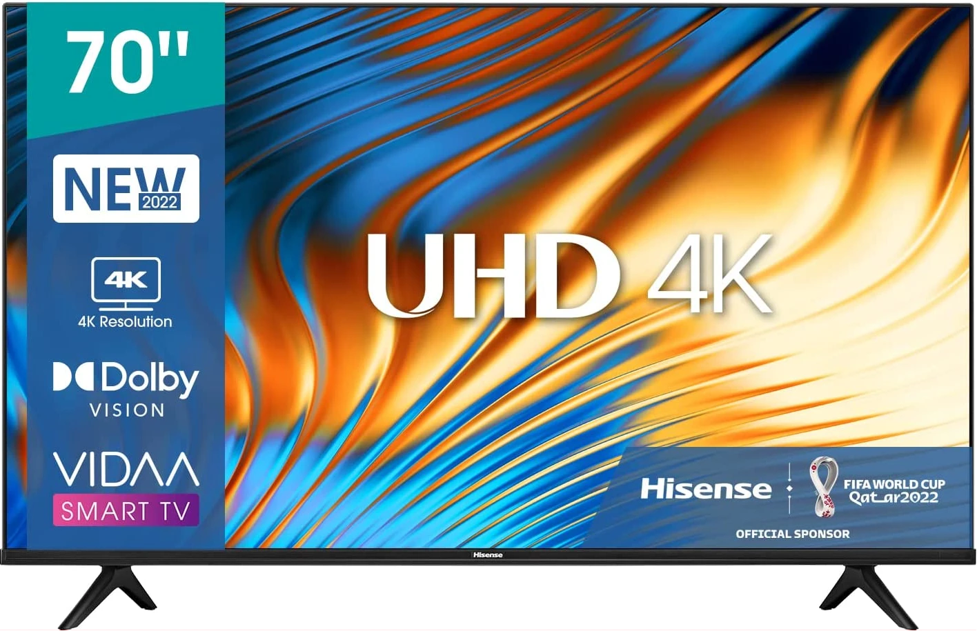 Hisense 70″ 4K UHD Smart VIDAA TV, With Dolby Vision HDR, DTS Virtual X, Bluetooth and Wi-Fi – Black (3YRs WRTY)