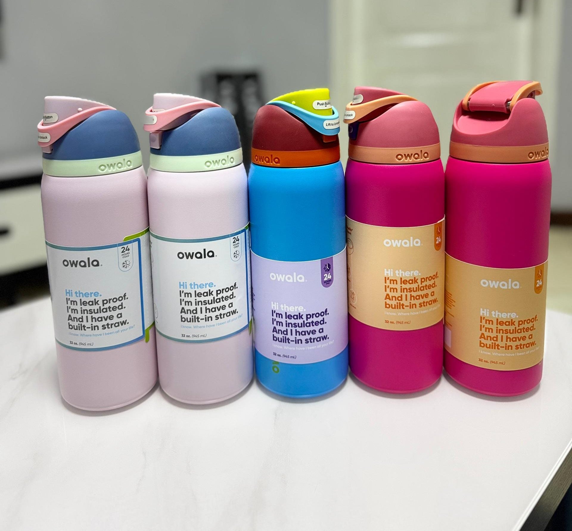 Owala FreeSip Insulated Stainless Steel Water Bottle with Straw for Sports, Travel, and School BPA-Free Sports Water Bottle, 32 oz