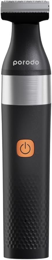 Porodo LifeStyle Rechargeable Dual- Blade Beard Trimmer 600mAh, IPX7 Whole-body Waterproof, 1 Adjustable Guide Comb Included, 90 Minutes Working Time - Black