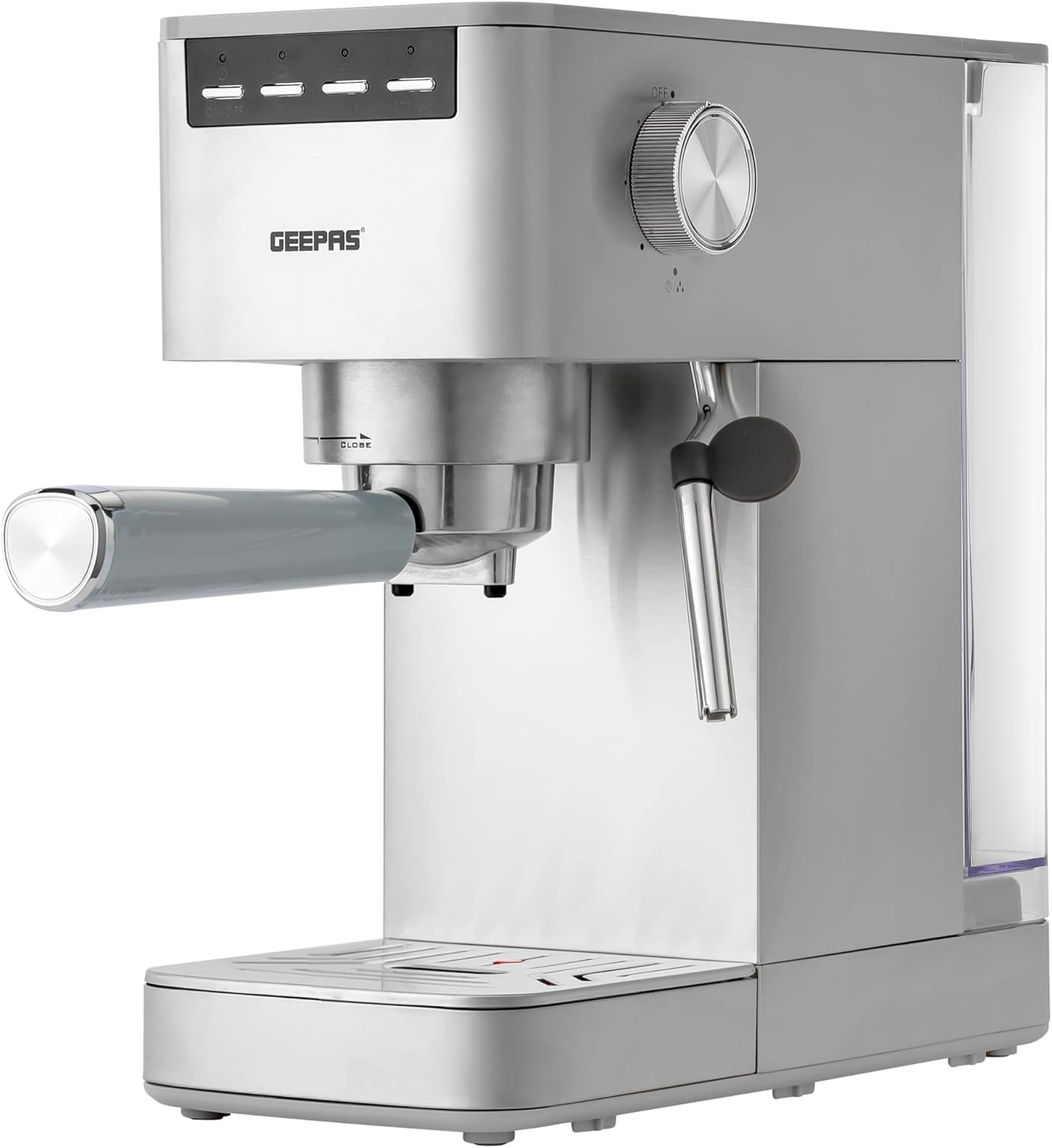 Geepas Espresso & Cappuccino Coffee Machine w/ Milk Frother, 1250W – 1450W, GCM1415