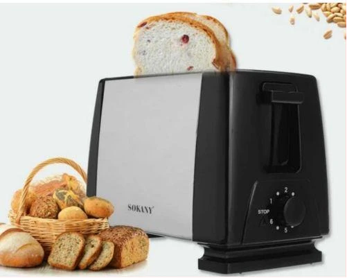 Sokany 2 Slice Electric Bread Toaster - Silver Black