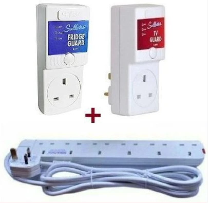Sollatek TV And Fridge Guards 13Amps Plus 6 Ways Heavy Duty Extension - White