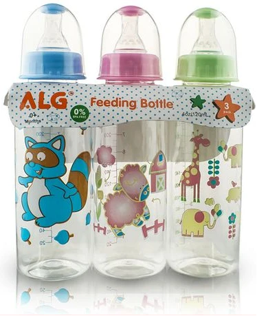 Set of 3 Milk Baby feeding Bottle 240 ml-Multi-Colours