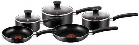 Tefal Essential 5 Pieces Cookware Set B372S544 - Black