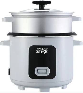 Winningstar 2.2L Rice Cooker With Steamer And Heavy Duty Heat Plate-White