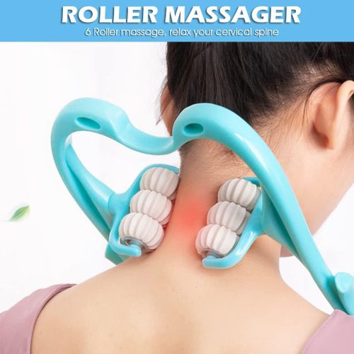 6 Roller Ball Neck Massager, Deep Tissue Handheld Trigger Point Neck Massager Tool For Soreness Muscle Pain Relief In Neck Shoulder, Back & Knee Relaxology Lightweight & Portable Silicone Massager Wit