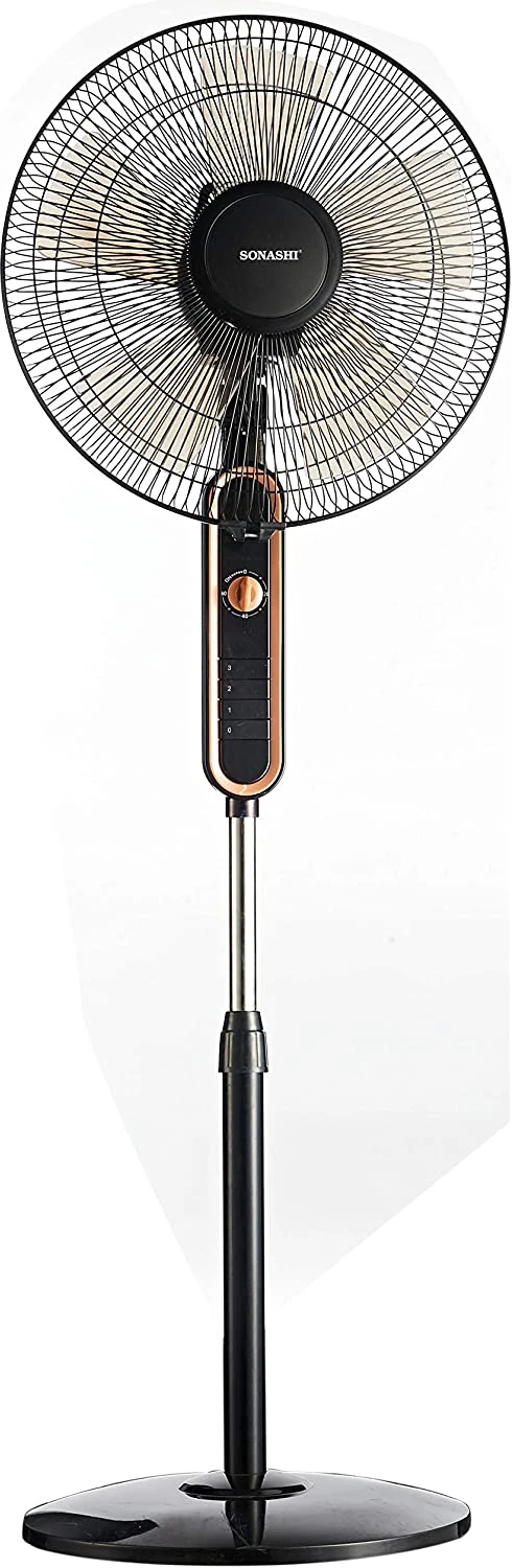 SONASHI SF-8025S Stand Fan – [White] 16 in. Pedestal Fan with 3 Speed Switch, 5 Transparent Blade Leaf, Korean Guard Ring, Low Noise Operation