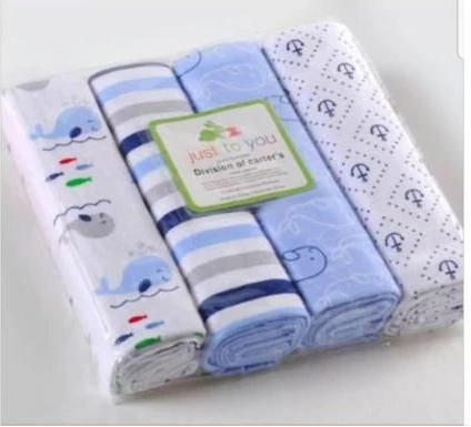 4Pcs Baby Receiving Bedsheets -Multi colours