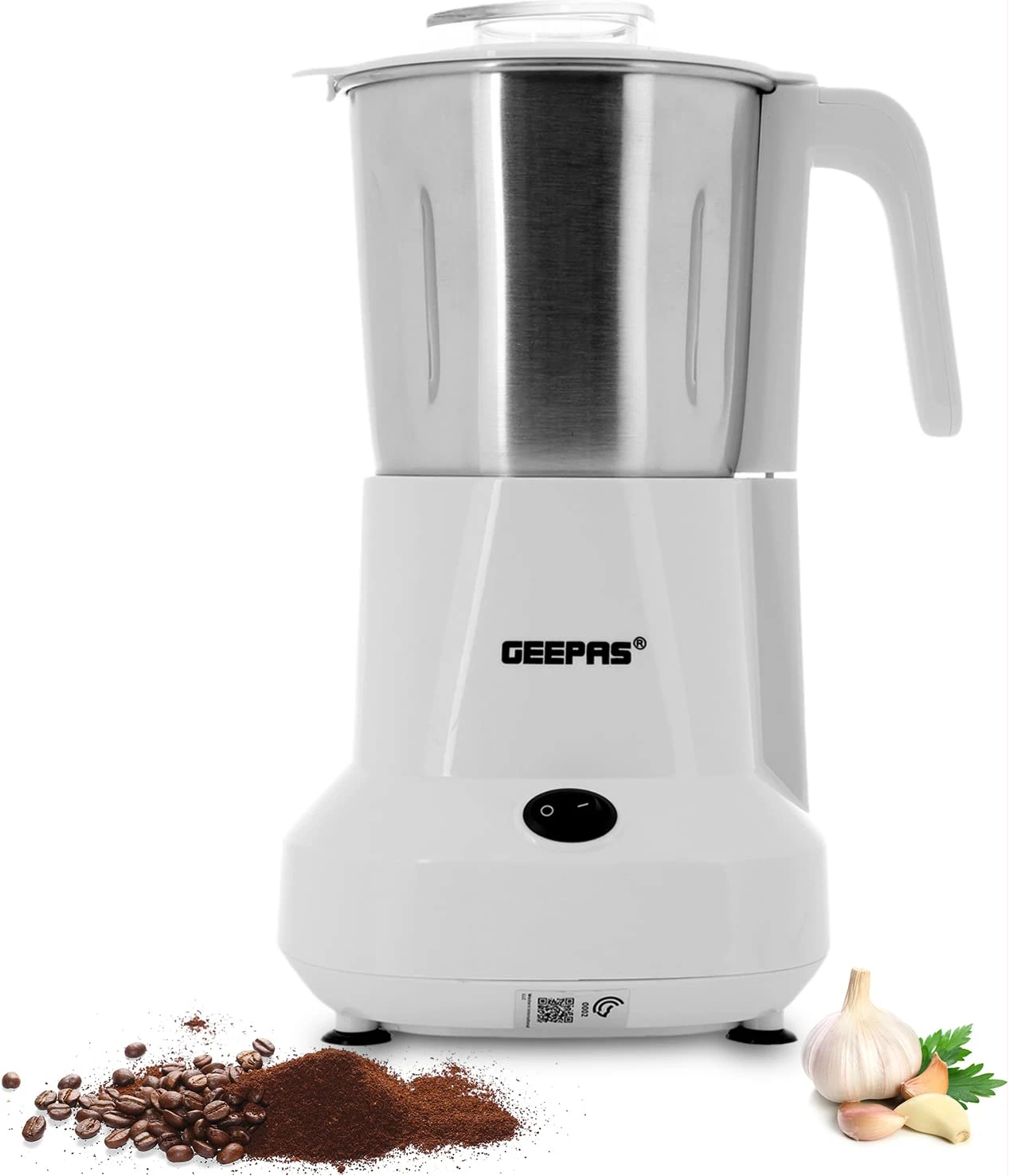 Geepas Coffee Grinder GCG6105 - 450W Electric Wet & Dry Grinder, - White