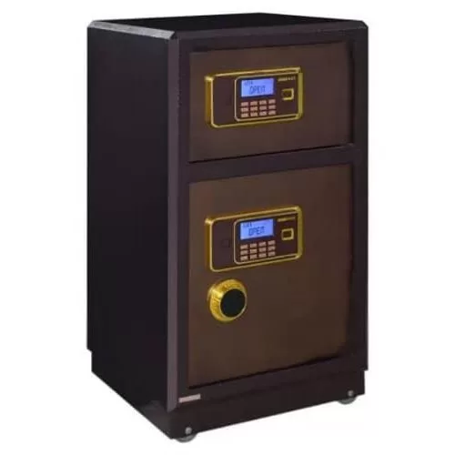 Large Fireproof Double Door Safe Security Safe Box Secret Hidden Piggy Bank, Separate Steel Storage Space Strong Box Electronic Digital Lock For Money Gun Jewel Hotel Office And Home Use- Multicolor