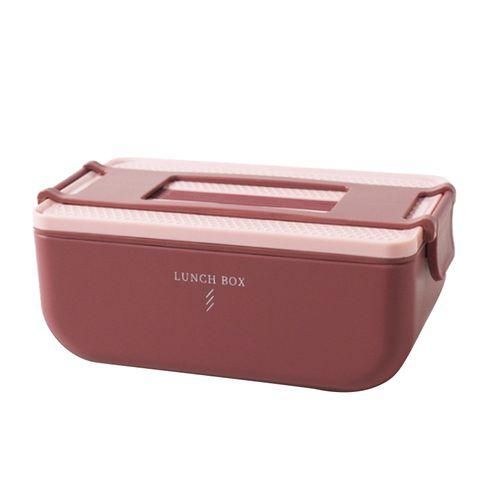 Rectangle Bento Leak-Proof Lunch Box Portable PP Double Layer Storage Food Container For Kids And Adults Fridge Microwave Dinnerware -Multicolor