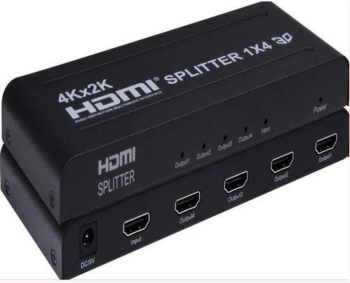 1 x 4 Way HDMI Splitter - Black