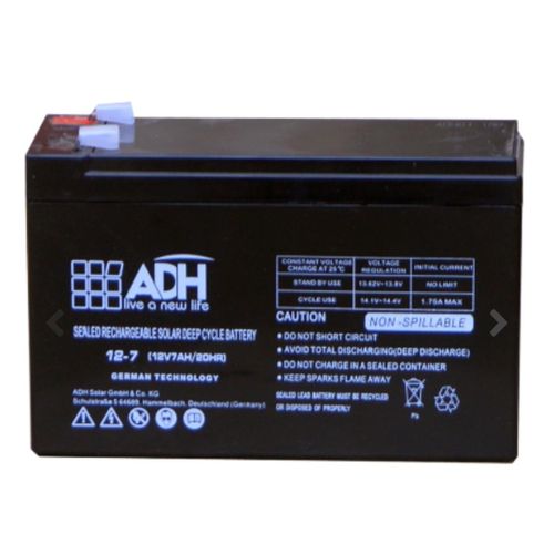 ADH 120AH, 12V/20HR Solar, Fast Charging Sealed Rechargeable Deep Cycle Battery - Black