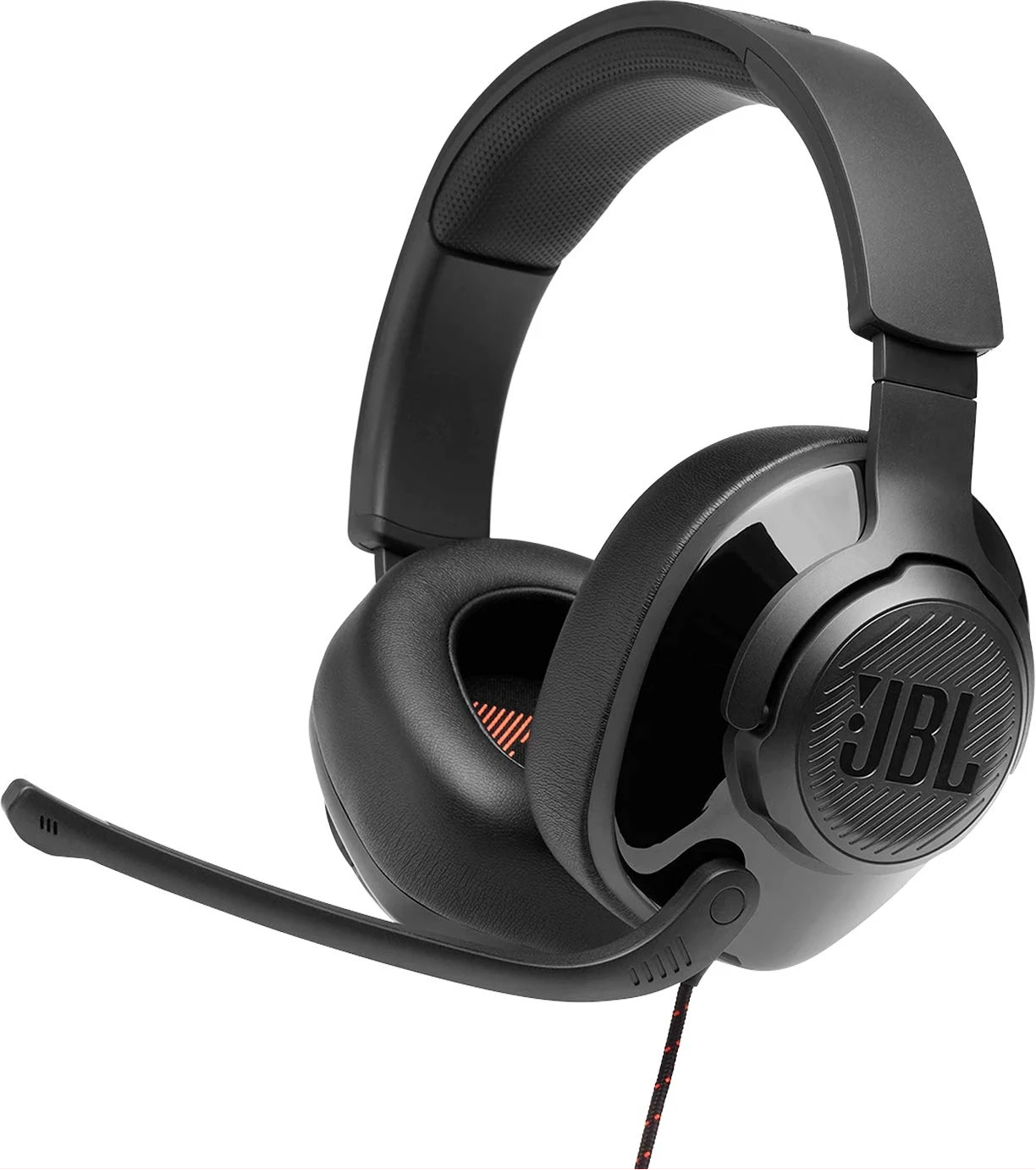 JBL Quantum 300 Gaming Headphones, Wired Over Ear Gaming Headphones with mic, JBL Quantum Surround Sound, 3.5mm to USB Type-A Adapter - Black