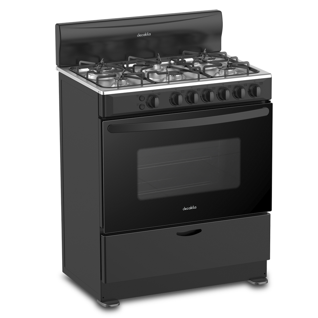 Decakila 30" Gas Cooker, 6 Gas Burners, 120L Oven, Rotisserie