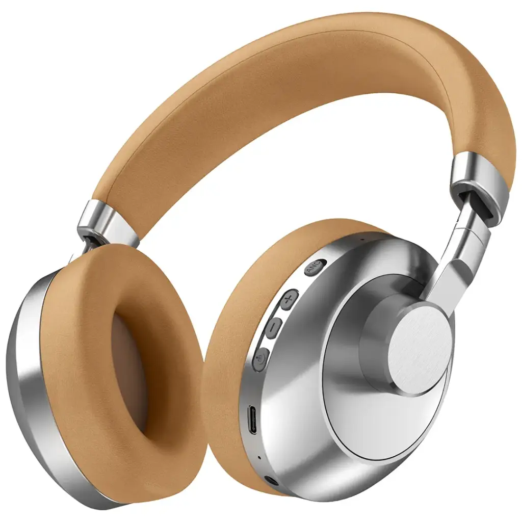 GREEN LION Wireless Headphone Rhythm X50 ANC with 50H Playtime & 4 Mic Calls / Voice Assistant / Gaming Headphone with Hybrid ANC / Bluetooth V6.0 / Foldable Design / Type-C Charging - Brown