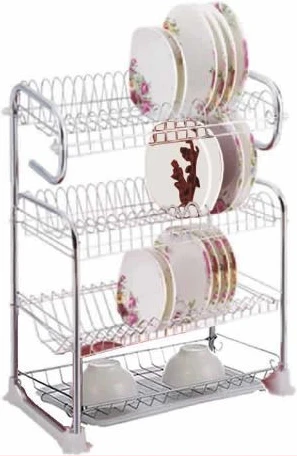 4 Layer Utensils Dish Rack - Silver