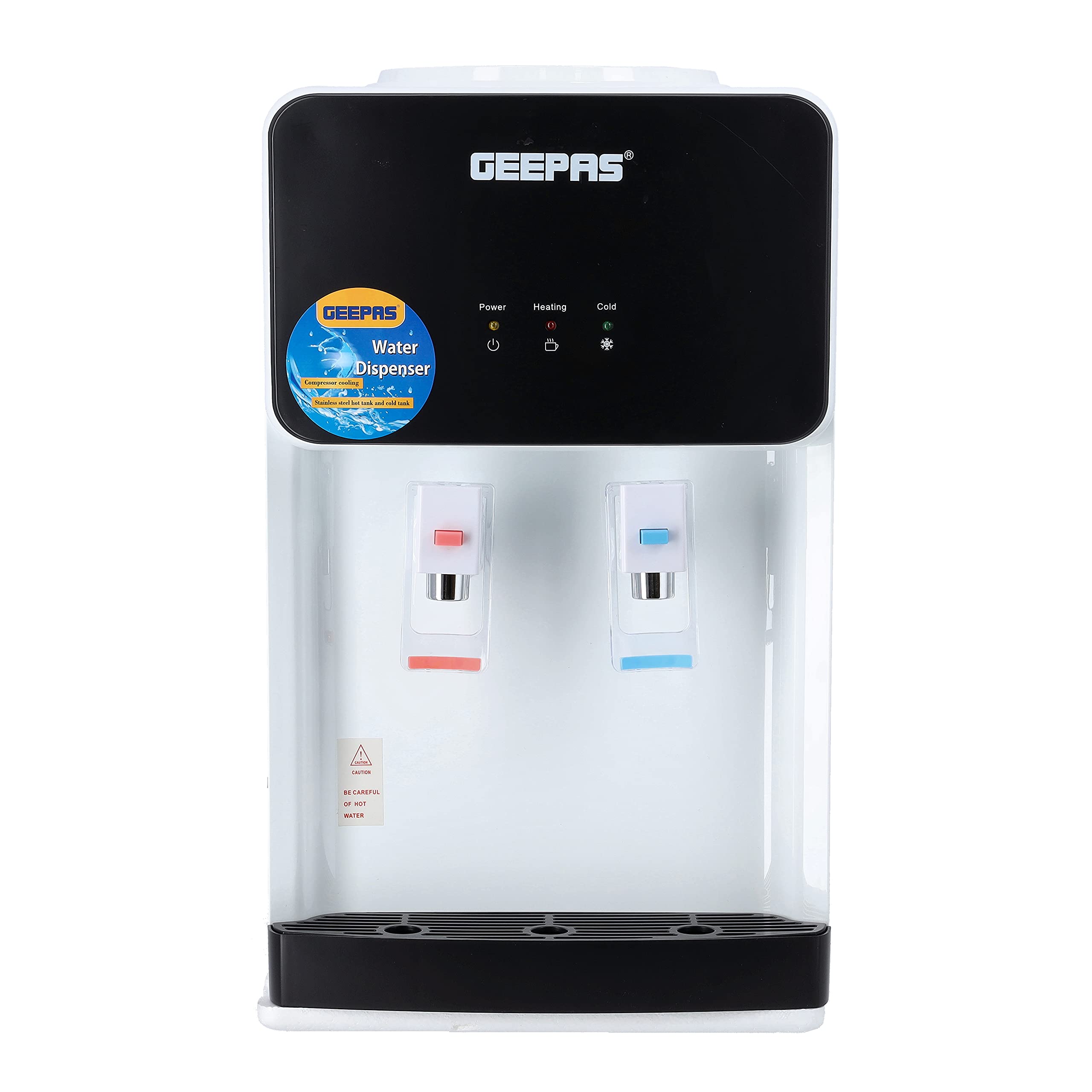 Geepas GWD8356 Table Top Water Dispenser Hot and Cold, White