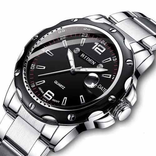 Biden Waterproof Dated Analog Watch - Silver
